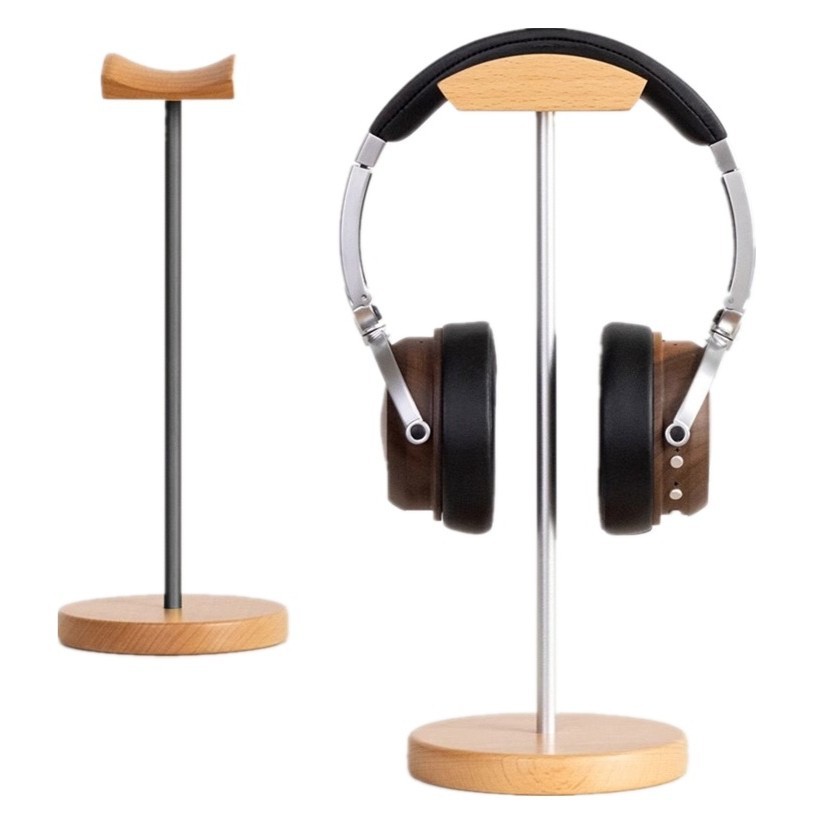 Headphone Hook Under - Kopfhörerständer aus schwarzem Walnussholz und Aluminium,