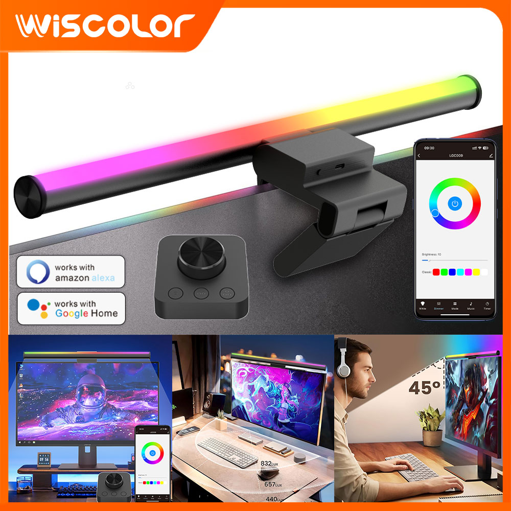 Setup Desk Monitor - Bildschirm-Hängelampe Monitor-Lichtleiste LED Gaming Dimmbares Setup