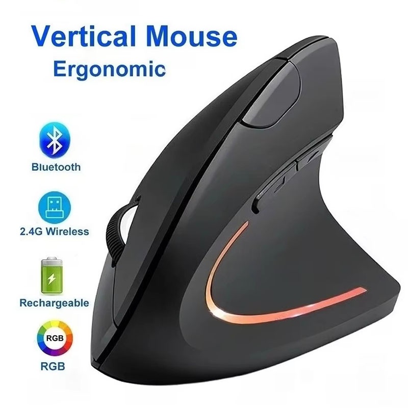 Ergonomic Desk Setup Keyboard - Ergonomisch korrekte vertikale Maus, 2,4 GHz,