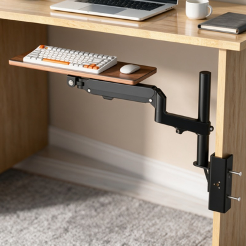 Ergonomic Desk Setup Keyboard - Platzsparende Tastaturablage für Untertischmontage, Büro-Schreibplattform, DIY