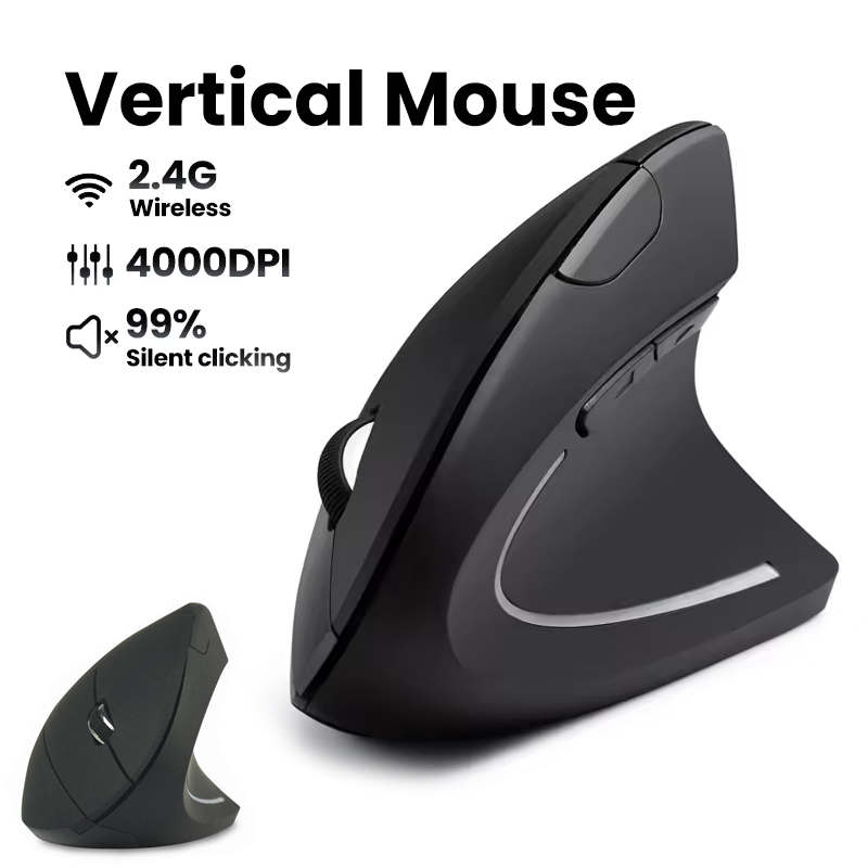 Ergonomic Desk Setup Keyboard - Ergonomische kabellose Maus mit 1600 DPI,