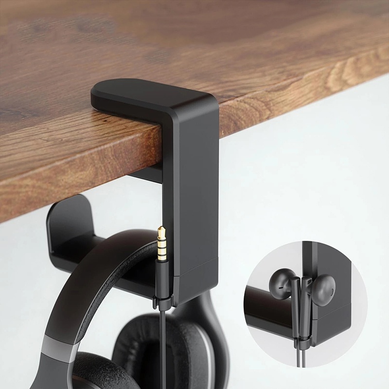 Headphone Hook Under - Universeller Desktop 360 ° Drehbarer Kopfhörerständer