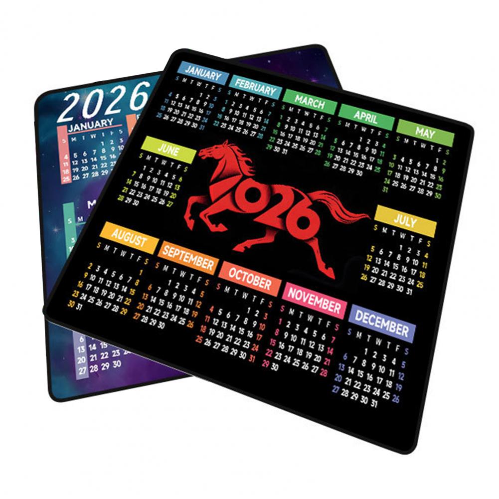 Rubber Mat Desk - 2026-Kalender-Mauspad, wasserdicht, für Zuhause, Büro, Gaming,