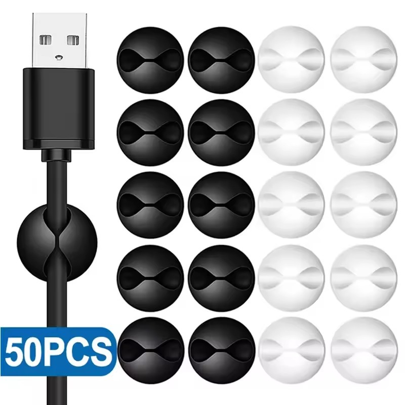 Headphone Hook Under - 5/50 Stück Desktop-Wand-Kabelclips, selbstklebende Kabelorganisatoren, Halterklemmen