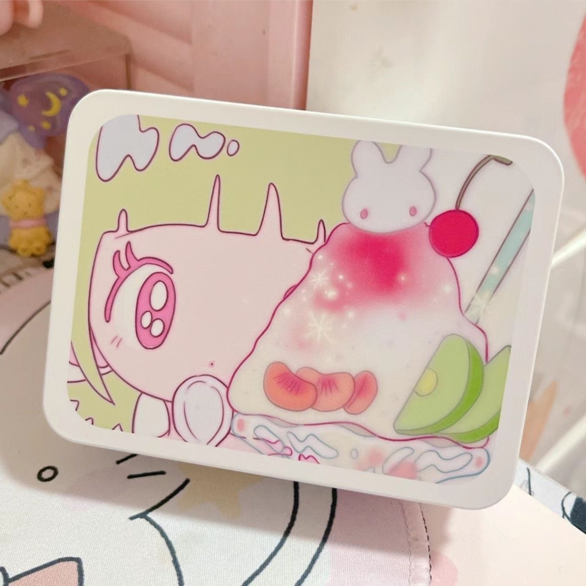 Korean Desk Setup - Nette Cartoon Smoothie Mädchen Gedruckt Blech