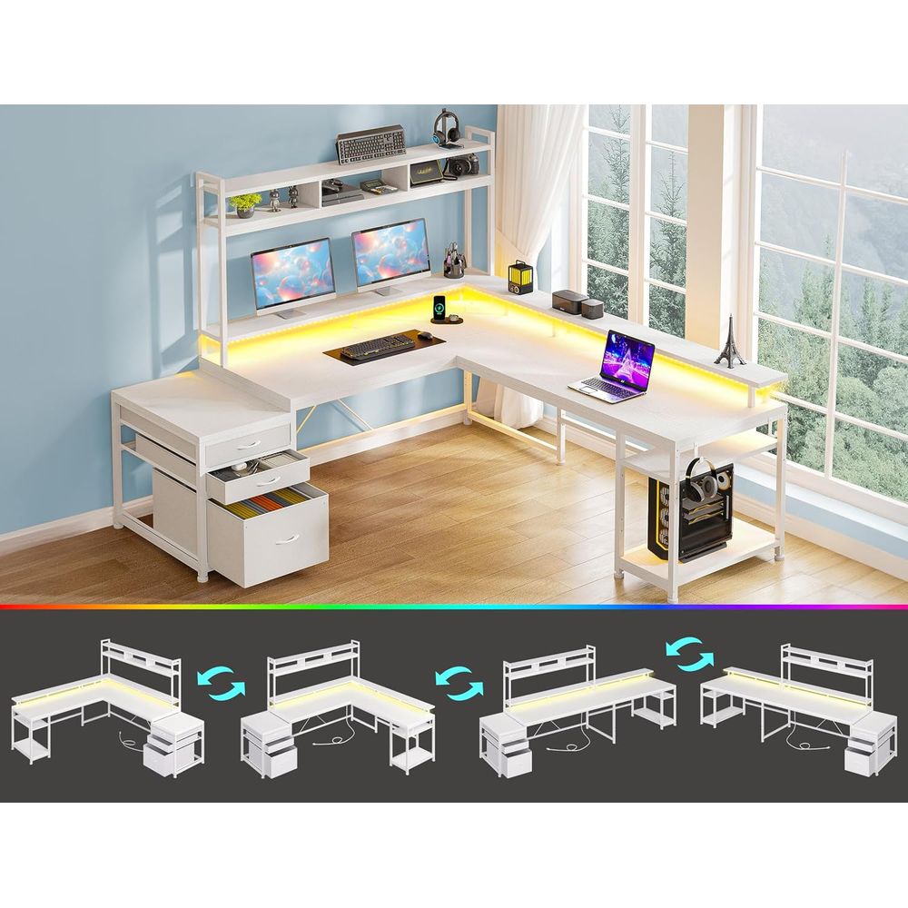 104-Zoll L-förmiger Schreibtis – Desk Setup L Shaped Bewertung und Preis