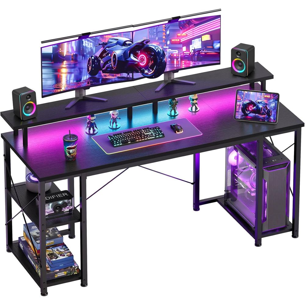55 LED-beleuchteter Gaming-Sch – Desk Setup L Shaped Bewertung und Preis