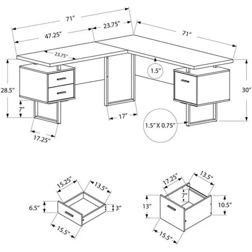 L-förmiger 70-Zoll-Computertis – Desk Setup L Shaped Bewertung und Preis