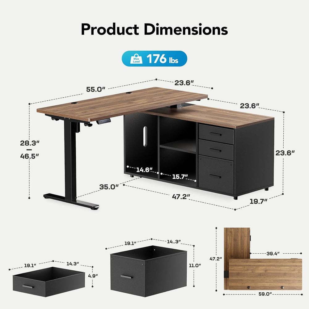 55 Zoll L-förmiger Stehschreib – Desk Setup L Shaped Bewertung und Preis